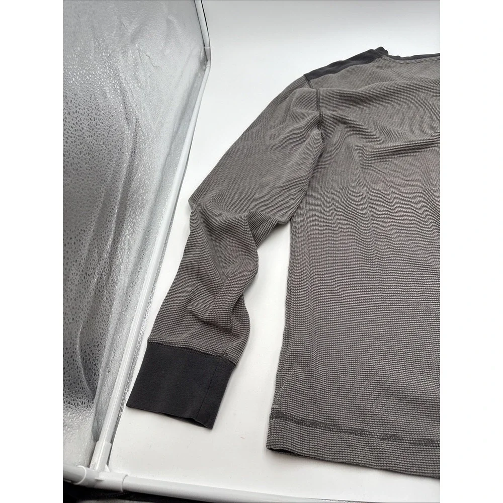 Banana Republic Thermal Style Long Sleeve‎ Shirt Mens Size Large Gray Cotton